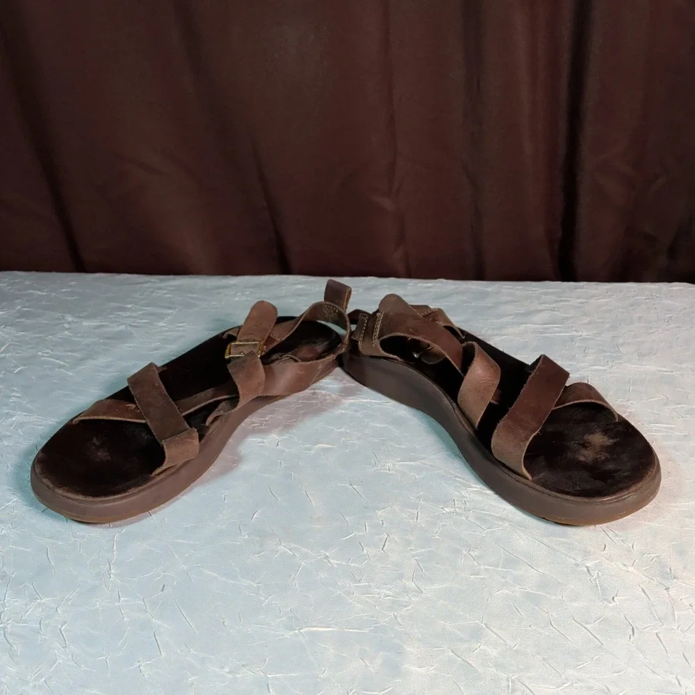 Chaco Wayfarer Sandals Mens Size 11 Brown Leather Strappy Gorpcore  J106647